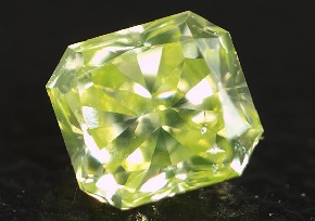 fancy yellowish green radiant cut diamond