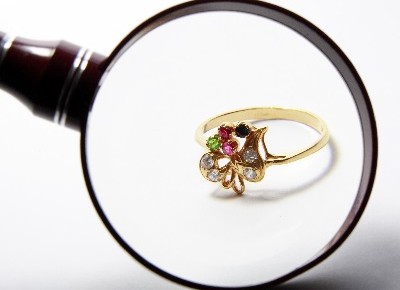 inspecting jewelry under magnification