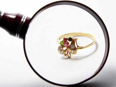 inspecting jewelry under magnification