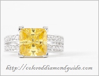 intense yellow 1 carat diamond with double pave setting